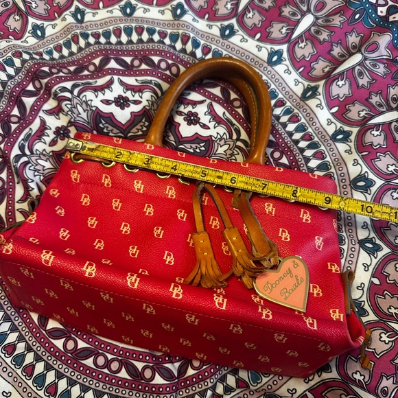 Dooney & Bourke Red Satchel with Tan Accents price firm
